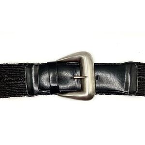 80’s Vintage The Limited Wide Stretch Belt. Small in Black w/sliver-tone buckle